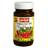 Priya Gongura+Red Chilli Pickle 300gm - SabAdda - Asian Grocery Store
