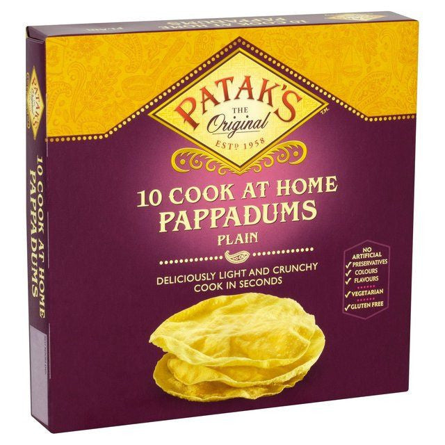 Patak Pappadums Plain 100 gm